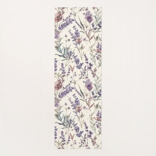 Wildflower Lavender Boho Botanical Floral Yogamat (Achterkant)