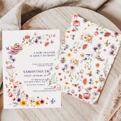 Wildflower Lavender New Chapter Bridal Shower  Kaart