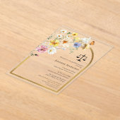 Wildflower Law School Graduation Party Foto Acryl Uitnodigingen (Laagn)