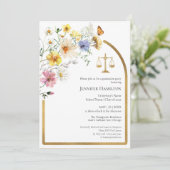 Wildflower Law School Graduation Party Foto Kaart (Staand voorkant)