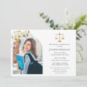 Wildflower Law School Graduation Party Foto Kaart (Staand voorkant)