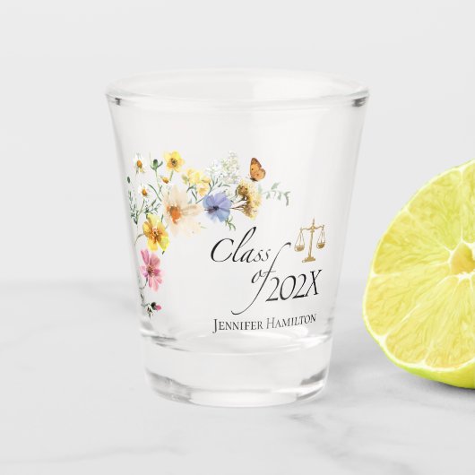 Wildflower Law School | Klasse van Afstuderen Shot Glas (Voorkant)