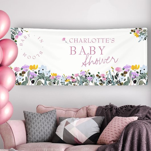 Wildflower Lawn Baby in Bloom Vrijgezellenfeest Spandoek