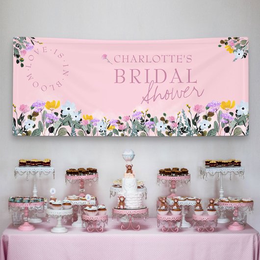 Wildflower Lawn Love is in Bloom Vrijgezellenfeest Spandoek