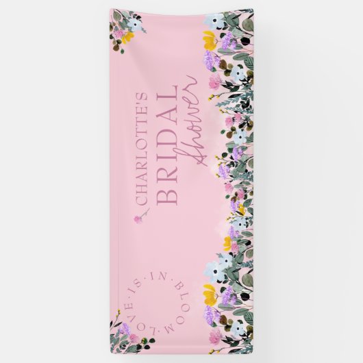 Wildflower Lawn Love is in Bloom Vrijgezellenfeest Spandoek (Verticaal)