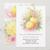 Wildflower Lemon Dreamy Meisje Baby shower Kaart (Voorkant / Achterkant)