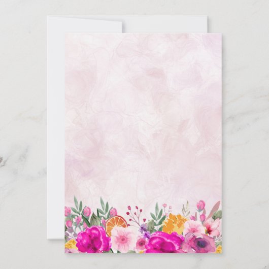 Wildflower lente afstuderen uitnodiging (Achterkant)