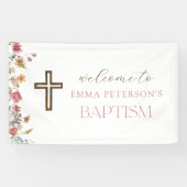 Wildflower lente bloemenmeisje doop welkom spandoek (Horizontaal)
