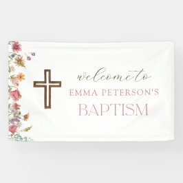 Wildflower lente bloemenmeisje doop welkom spandoek