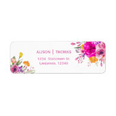 Wildflower lente bruiloft RSVP retouradres Etiket (Voorkant)