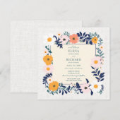 Wildflower lente bruiloft uitnodiging (Voorkant / Achterkant)