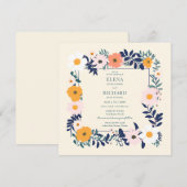 Wildflower lente bruiloft uitnodiging (Voorkant / Achterkant)