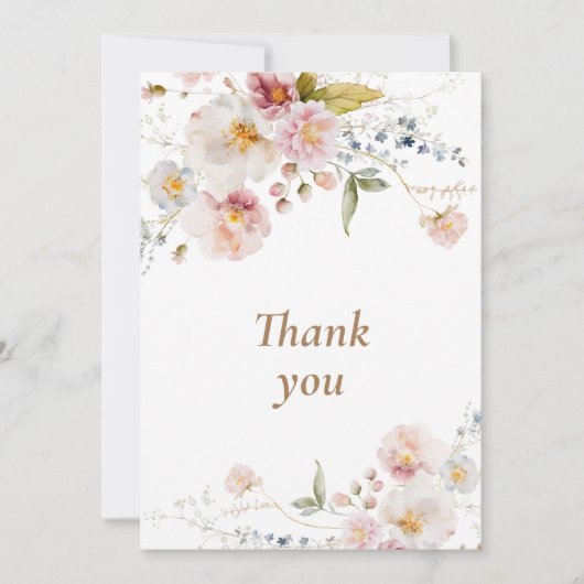 Wildflower Lente Verjaardag Dank u Kaart (Voorkant)