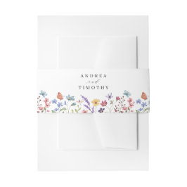 Wildflower lente zomer bloemenbruiloft uitnodigingen wikkel
