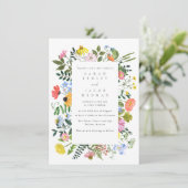 Wildflower lente zomer buiten bruiloft kaart (Staand voorkant)