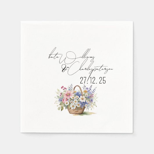 Wildflower lente zomer herfst bruiloft servet (Voorkant)