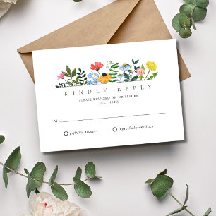 Wildflower Lente Zomer Outdoor Bruiloft RSVP Kaartje