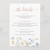 Wildflower lente zomer tuin bruiloft details informatiekaartje (Voorkant)