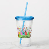 Wildflower Leraar Naam Gepersonaliseerd, leraar ca Acryl Drinkbeker (Achterkant)