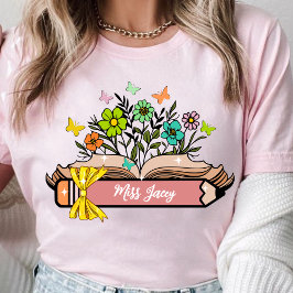 Wildflower Leraar Naam, Gepersonaliseerde Leraar,  T-shirt