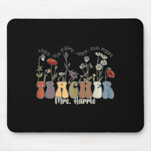 Wildflower Leraar Naam Mrs Harris Muismat (Voorkant)