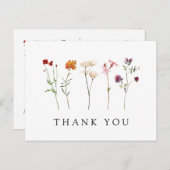 Wildflower Lesbische Pride Bloemen Bruiloft Dank u Briefkaart (Voorkant / Achterkant)