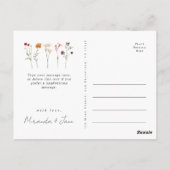 Wildflower Lesbische Pride Bloemen Bruiloft Dank u Briefkaart (Achterkant)