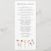 Wildflower Lesbische Pride Bloemen Bruiloft Programmakaart (Achterkant)