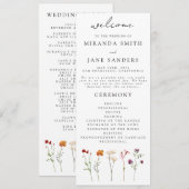 Wildflower Lesbische Pride Bloemen Bruiloft Programmakaart (Voorkant / Achterkant)