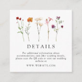 Wildflower Lesbische Pride Bloemen Bruiloft QR Cod Informatiekaartje (Voorkant)