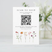 Wildflower Lesbische Pride Bloemen Bruiloft QR Cod RSVP Kaartje (Staand voorkant)