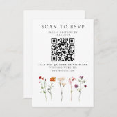 Wildflower Lesbische Pride Bloemen Bruiloft QR Cod RSVP Kaartje (Voorkant / Achterkant)