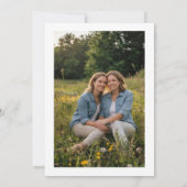 Wildflower Lesbische Pride Bloemen Foto Huwelijk Kaart (Achterkant)