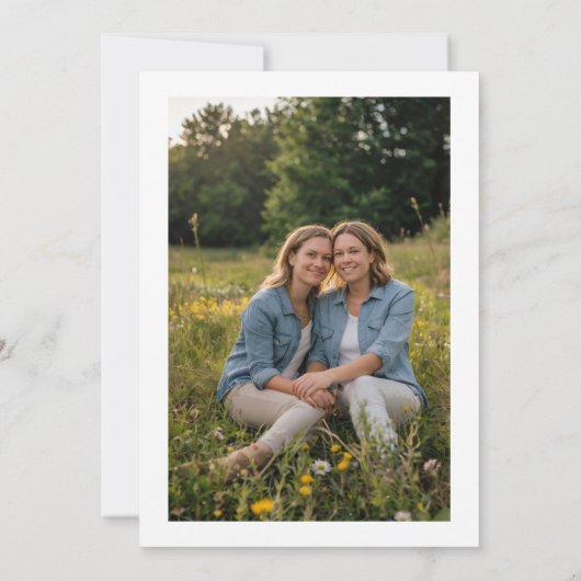 Wildflower Lesbische Pride Bloemen Foto Huwelijk Kaart (Achterkant)