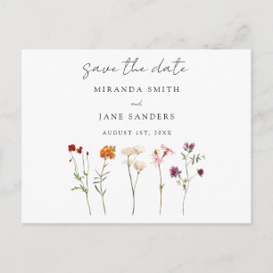 Wildflower Lesbische Pride Floral Save the Date Uitnodiging Briefkaart