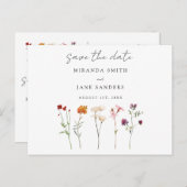 Wildflower Lesbische Pride Floral Save the Date Uitnodiging Briefkaart (Voorkant / Achterkant)