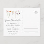 Wildflower Lesbische Pride Floral Save the Date Uitnodiging Briefkaart (Achterkant)
