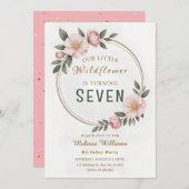 Wildflower Level 7 Birthday Kaart (Voorkant / Achterkant)