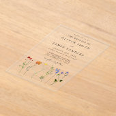 Wildflower LGBT Gay Pride Floral Wedding Acryl Uitnodigingen (Laagn)