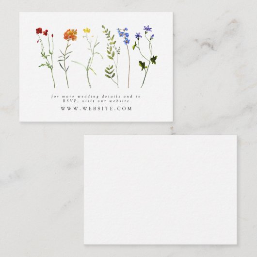 Wildflower LGBTQ Gay Pride Bloemen Bruiloft Websit Informatiekaartje (Voorkant / Achterkant)