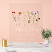 Wildflower LGBTQ Gay Pride Bloemenbruiloft Acryl Bord (Huwelijk)