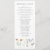 Wildflower LGBTQ Gay Pride Bloemenbruiloft Programmakaart (Achterkant)