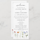 Wildflower LGBTQ Gay Pride Bloemenbruiloft Programmakaart (Voorkant / Achterkant)