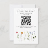 Wildflower LGBTQ Gay Pride Bloemenbruiloft QR Code RSVP Kaartje (Voorkant)