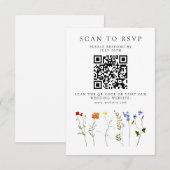Wildflower LGBTQ Gay Pride Bloemenbruiloft QR Code RSVP Kaartje (Voorkant / Achterkant)