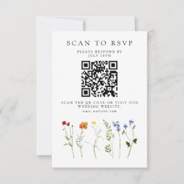 Wildflower LGBTQ Gay Pride Bloemenbruiloft QR Code RSVP Kaartje
