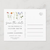 Wildflower LGBTQ Gay Pride Floral Save the Date Uitnodiging Briefkaart (Achterkant)