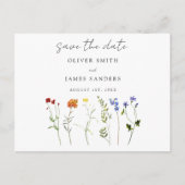 Wildflower LGBTQ Gay Pride Floral Save the Date Uitnodiging Briefkaart (Voorkant)