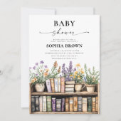 Wildflower Library Book Baby shower Kaart (Voorkant)