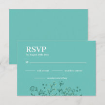 Wildflower Licht Groen Bruiloft RSVP kaart
